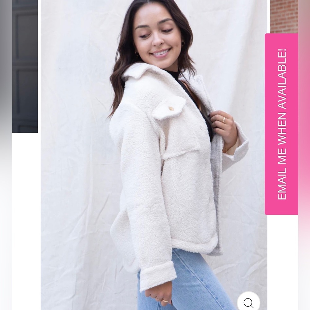 BRAND NEW & NEVER WORN Deluc Ezra White Sherpa Shacket SMALL $90 OBO - Picture 2 of 5